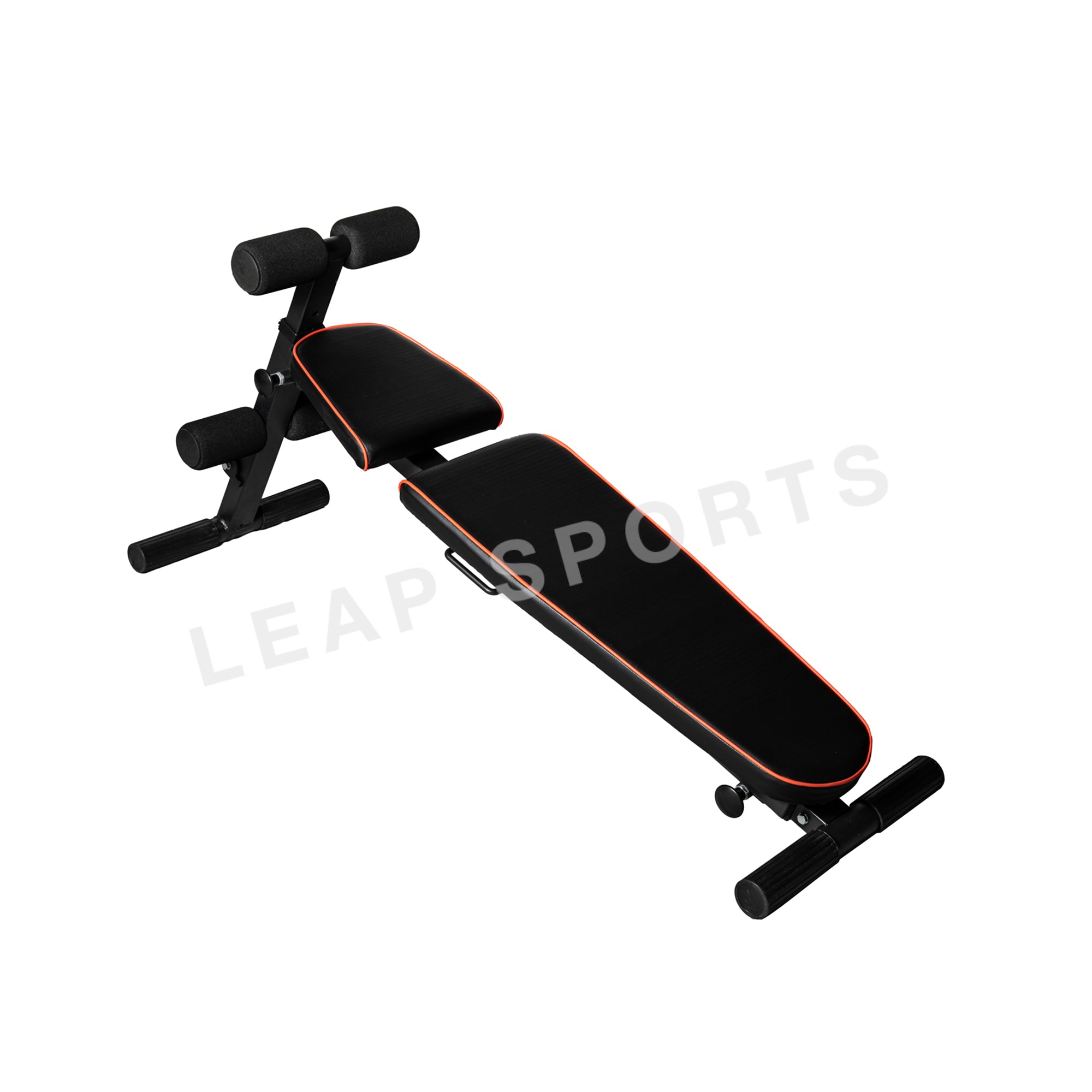 Leap Sports - Foldable Black Crunch Bench - Fitness Equipment