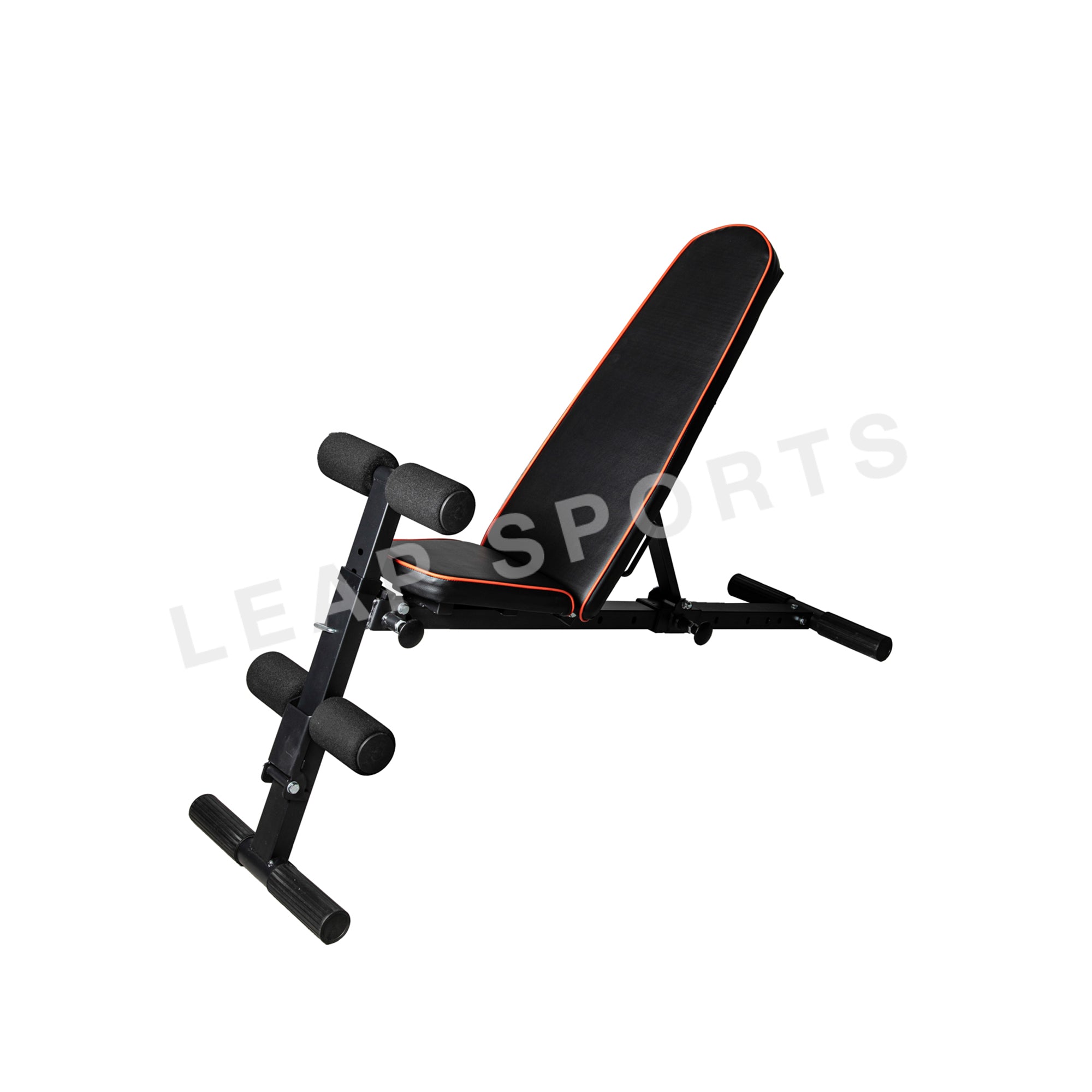 Leap Sports - Foldable Black Crunch Bench - Fitness Equipment