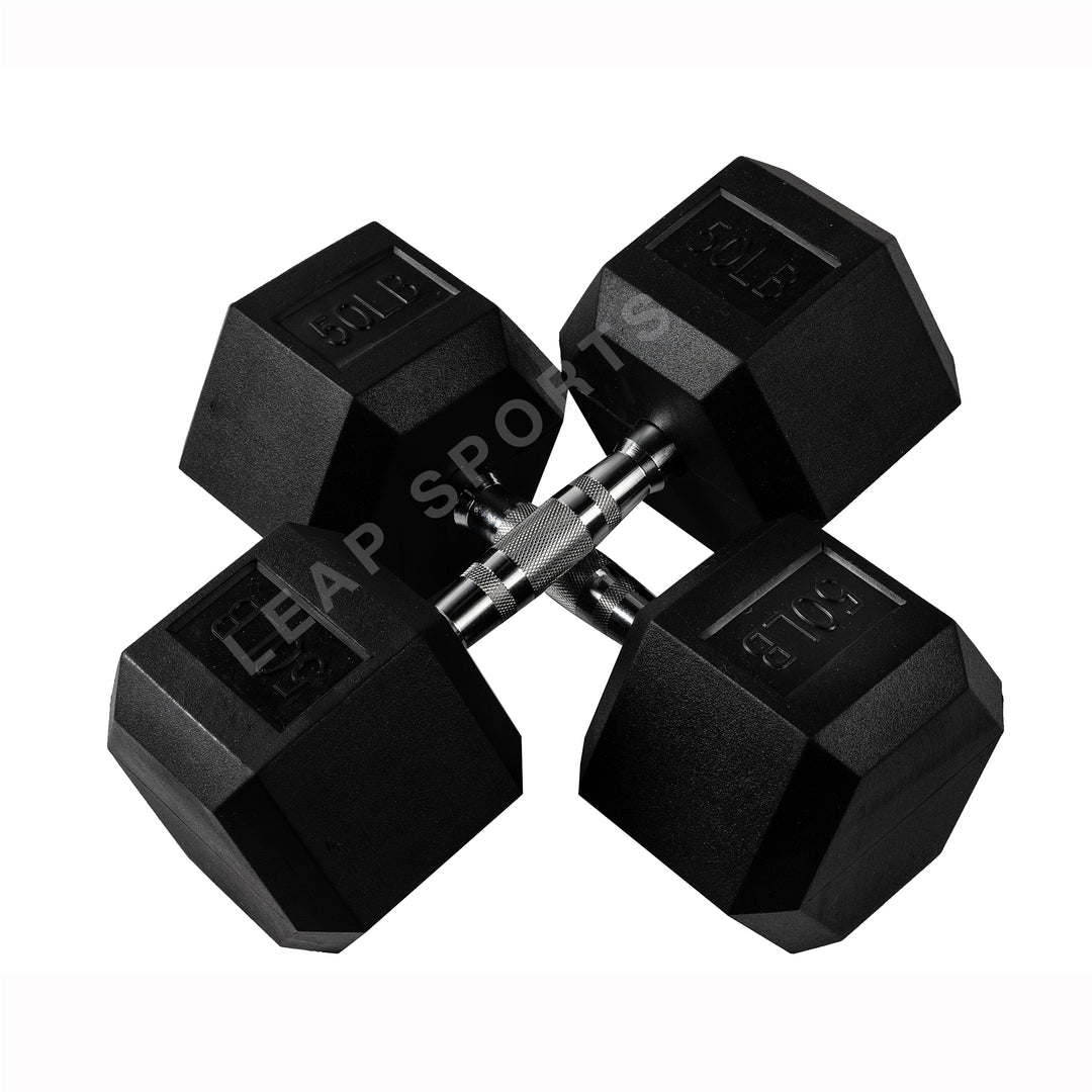 Dumbell Rbc Premium Rubber Hex Dumbbell (5 - 50LB) & Rack Combo – LEAP SPORTS TORONTO
